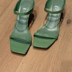 Zara Emerald Strappy Heels